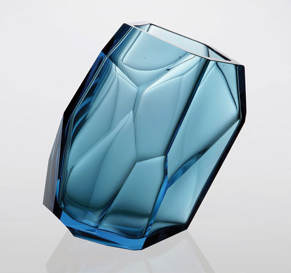 For Lasvit, Arik Levy’s Crystal Rock vase, moldblown and machine-faceted crystal. | COURTESY OF LASVIT