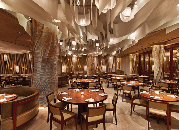 Rockwell was tapped to design the restaurant and lobby of Miami Beach’s Nobu Hotel Eden Roc in the iconic building originally designed by architect Morris Lapidus. The restaurant is inspired by chef Nobu Matsuhisa’s pioneering cooking. | ERIC LAIGNEL PHOTO