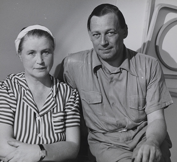 Design partners Aino Marsio-Aalto and Alvar Aalto in New York City, 1940. | AALTO FAMILY COLLECTION