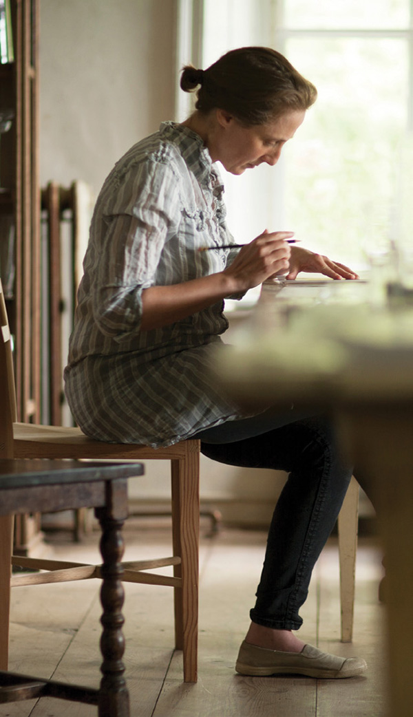 Deborah Ehrlich working in her studio. NICK HAND PHOTO 