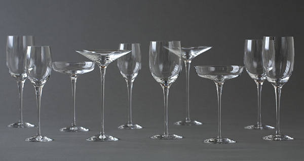 Range of drinking glasses designed by Ehrlich. LAUREN COLEMAN PHOTO FOR E. R. BUTLER AND CO.