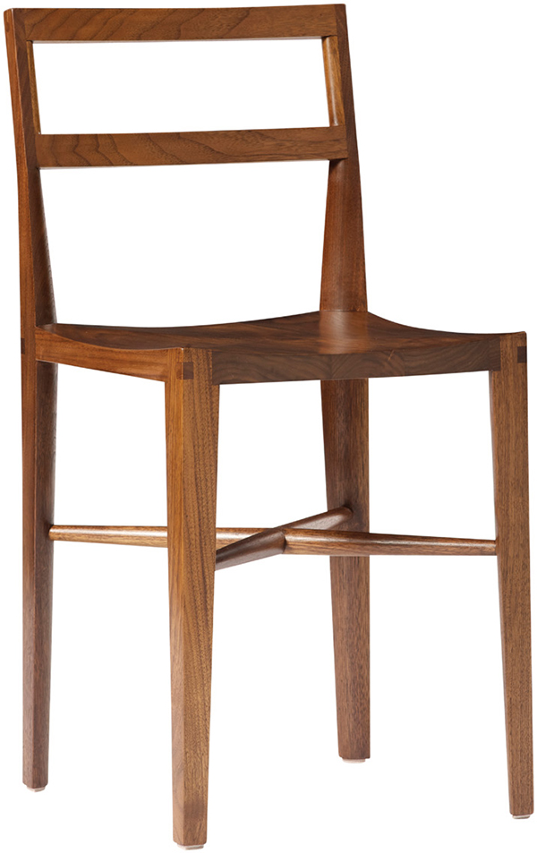 Quarter Round side chair by Christopher Kurtz in black walnut, 2011. HEDGE GALLERY