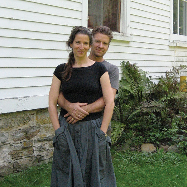 Gabriella Kiss and Chris Lehrecke outside the converted 1820 church that serves as their home. GINA DAMBRA PHOTO