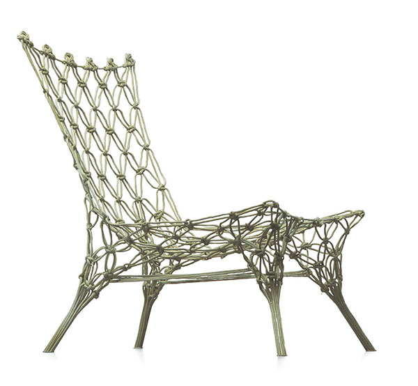 The Knotted chair by Marcel Wanders, 1996, resulted from Droog’s Dry Tech I project. Wanders produced the first prototypes himself, before Cappellini manufactured a limited run of a thousand pieces. | COURTESY CAPPELINI