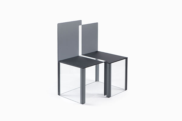 Pair Chair 1-2 Step 2 by Nendo for Glas Italia | Courtesy Luminaire.