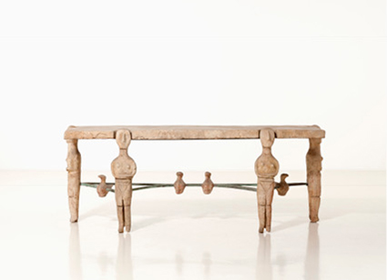 Silas Seandel (né en 1937), Console, Métal et résine, Signée, Pièce unique, Date de création : 1981, H 82 × L 206 × P 63 cm