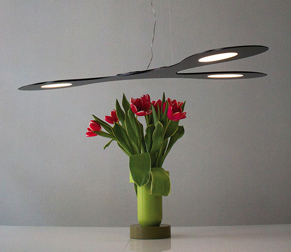 The PAD light, 2012—so named as it resembles the finger pads of a tree frog—was the first to use transparent OLED technology. | STUDIO MARCUS TREMONTO