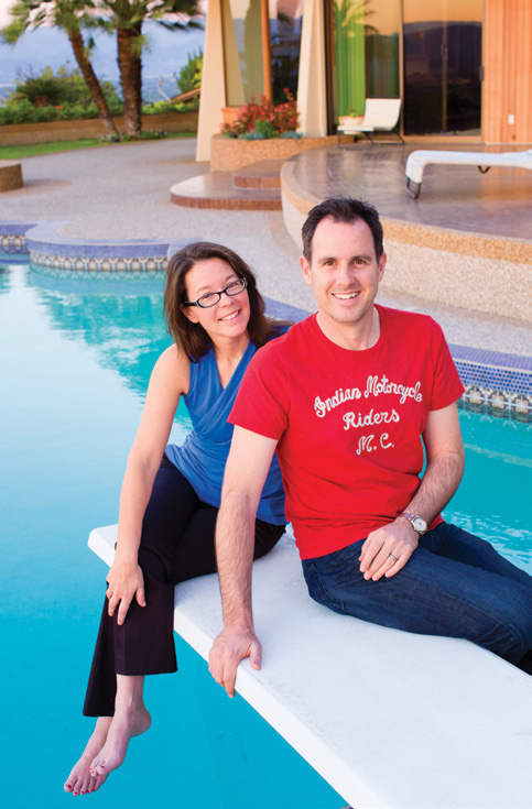 The founders of Los Angeles Modern Auctions, Peter and Shannon Loughrey are the second owners of the 1972 house, which abuts part of the Santa Monica Mountains Conservancy Zone and boasts views of the city, canyons, and mountains. | Photography by Stephan Julliard