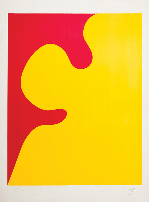 Polychrome by Herbert Bayer (1900 –1985), c. 1970. Screenprint, 15 5/8 inches square. © 2016 Artists Rights Society (ARS), New York/VG Bild-Kunst, Bonn. From the Routhier Collection.