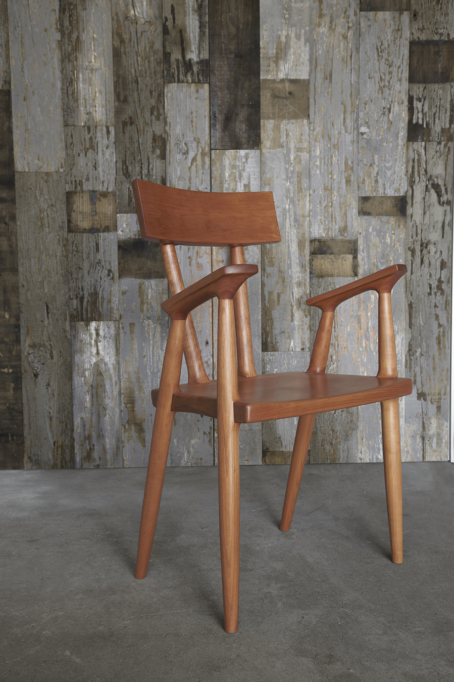 Mor Chair by Bellboy in black walnut and American cherry. 