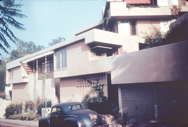 North front view of the Falk Apartments, Los Angeles, designed by R. M. Schindler, 1939, no. 607 in the Modern Architecture series