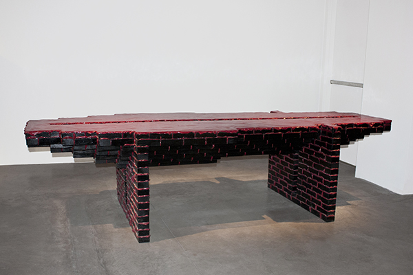 Gaetano Pesce [Italian, b. 1939, active in America] Golgotha Table, 1972 Bricks of glass, foam and polyester resin 28.35 x 118.11 x 41 inches 72 x 300 x 104 cm Courtesy of the artist and Salon 94, New York