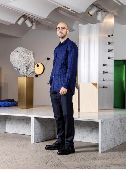Photograph of Juan Garcia Mosqueda, founder and owner of Chamber Gallery in Chelsea, New York. Courtesy Chambernyc on Instagram. 