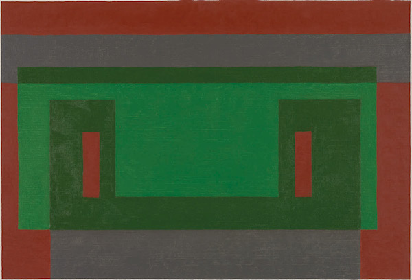 Leaf-green Wall, painting by Josef Albers 1958. YALE UNIVERSITY ART GALLERY, GIFT OF ANNI ALBERS AND JOSEF ALBERS FOUNDATION, INC., 1977 © 2016 THE JOSEF AND ANNI ALBERS FOUNDATION/ARTISTS RIGHTS SOCIETY (ARS), NEW YORK