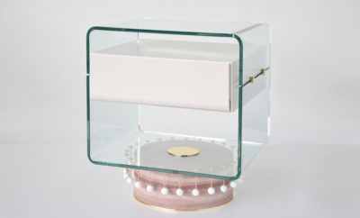 MOM bedside table in pink, by Stephanie Sayar and Charbel Gharibeh